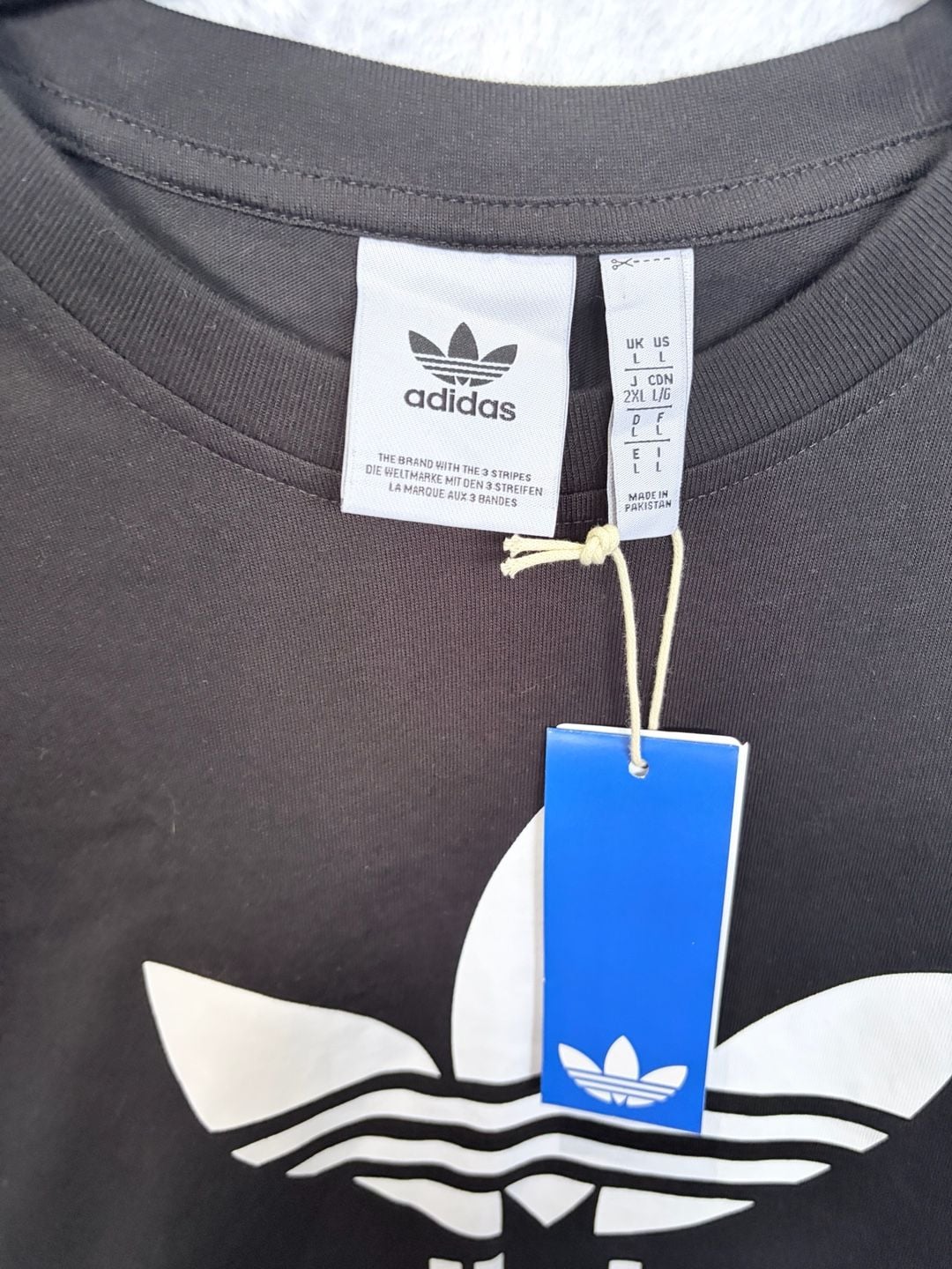 Adidas Adicolor Trefoil Tee Size L Black White Short Sleeve T-Shirt New 3