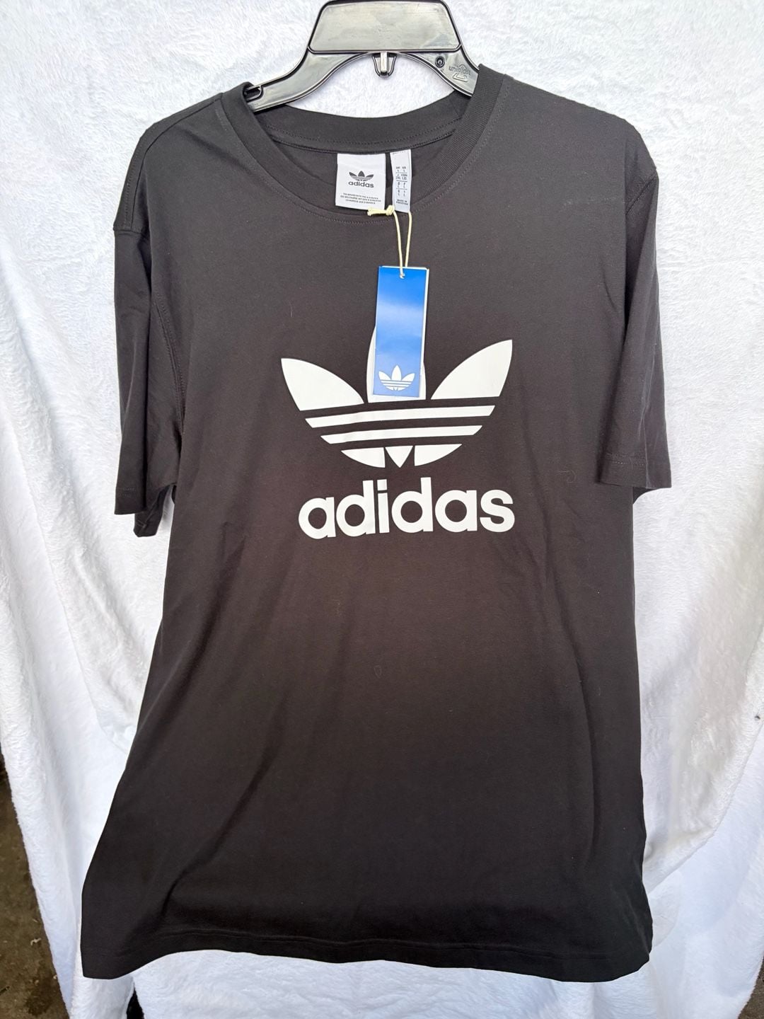 Adidas Adicolor Trefoil Tee Size L Black White Short Sleeve T-Shirt New 4