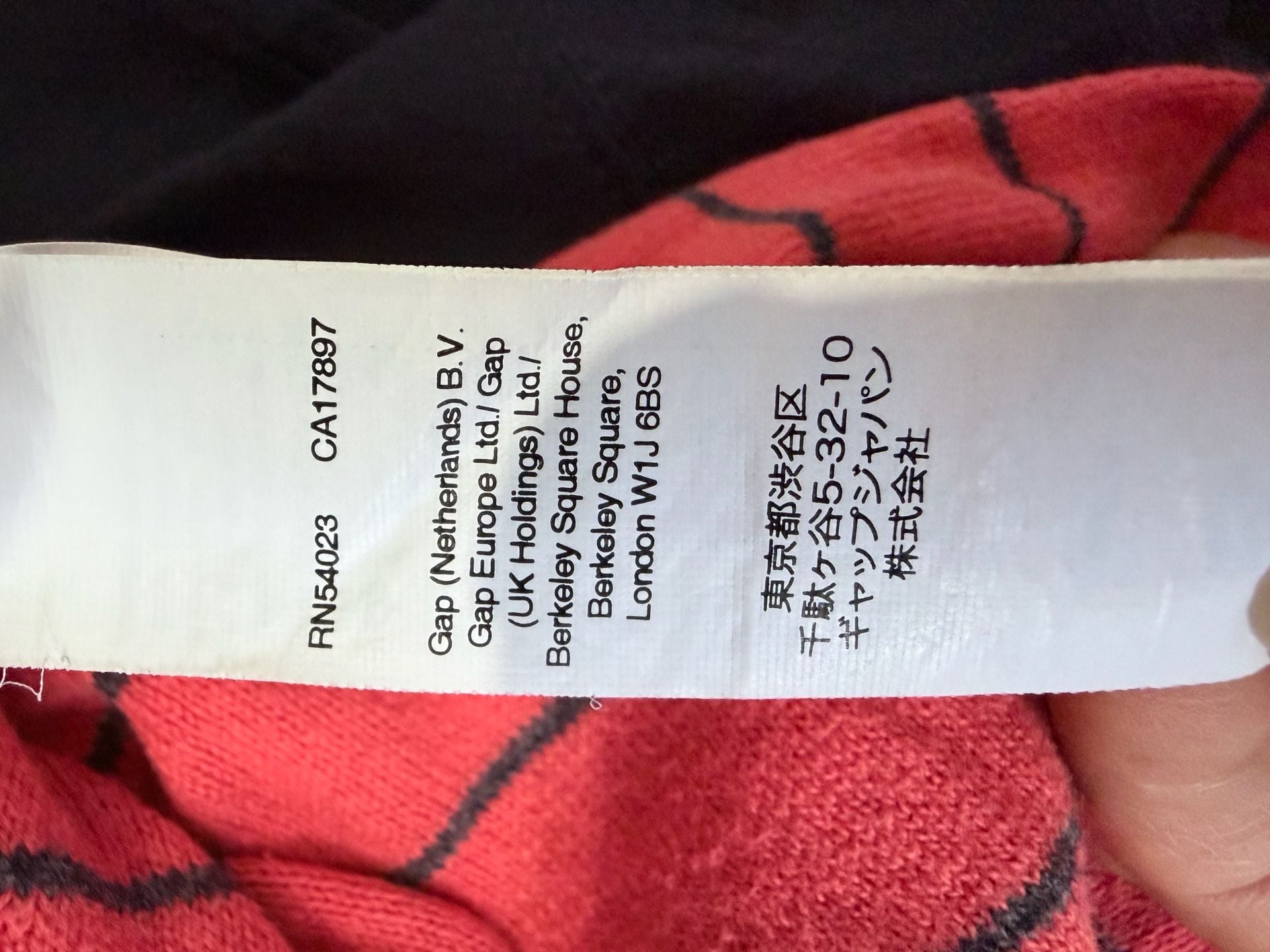 Gap V-Neck Sweater Size M Red Black Striped Long Sleeve Pullover 7