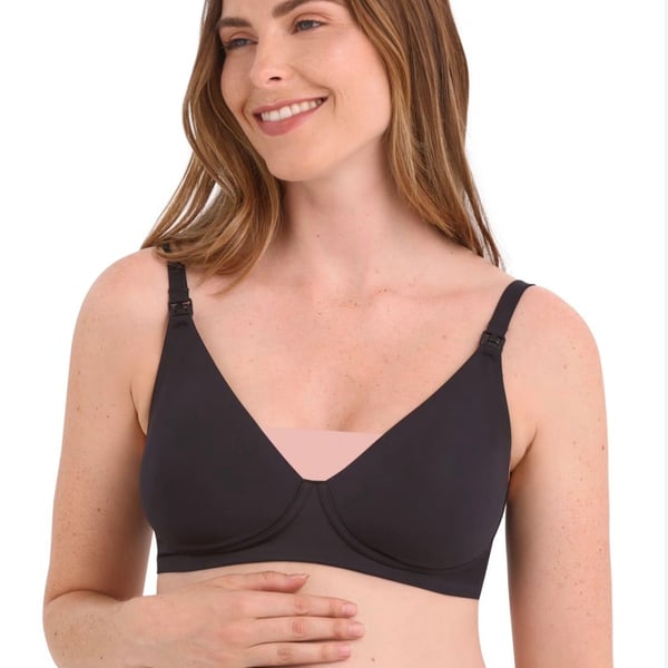 New Black Joyspun Maternity Wirefree, Unlined Nursing Clip Bra Size Medium