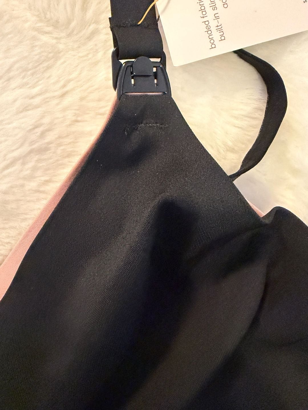 New Black Joyspun Maternity Wirefree, Unlined Nursing Clip Bra Size Medium 7