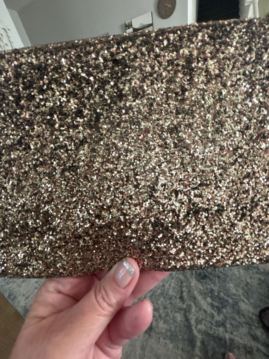 Madewell Glitter Pouch NWT Gold Sequin Zip Clutch 3