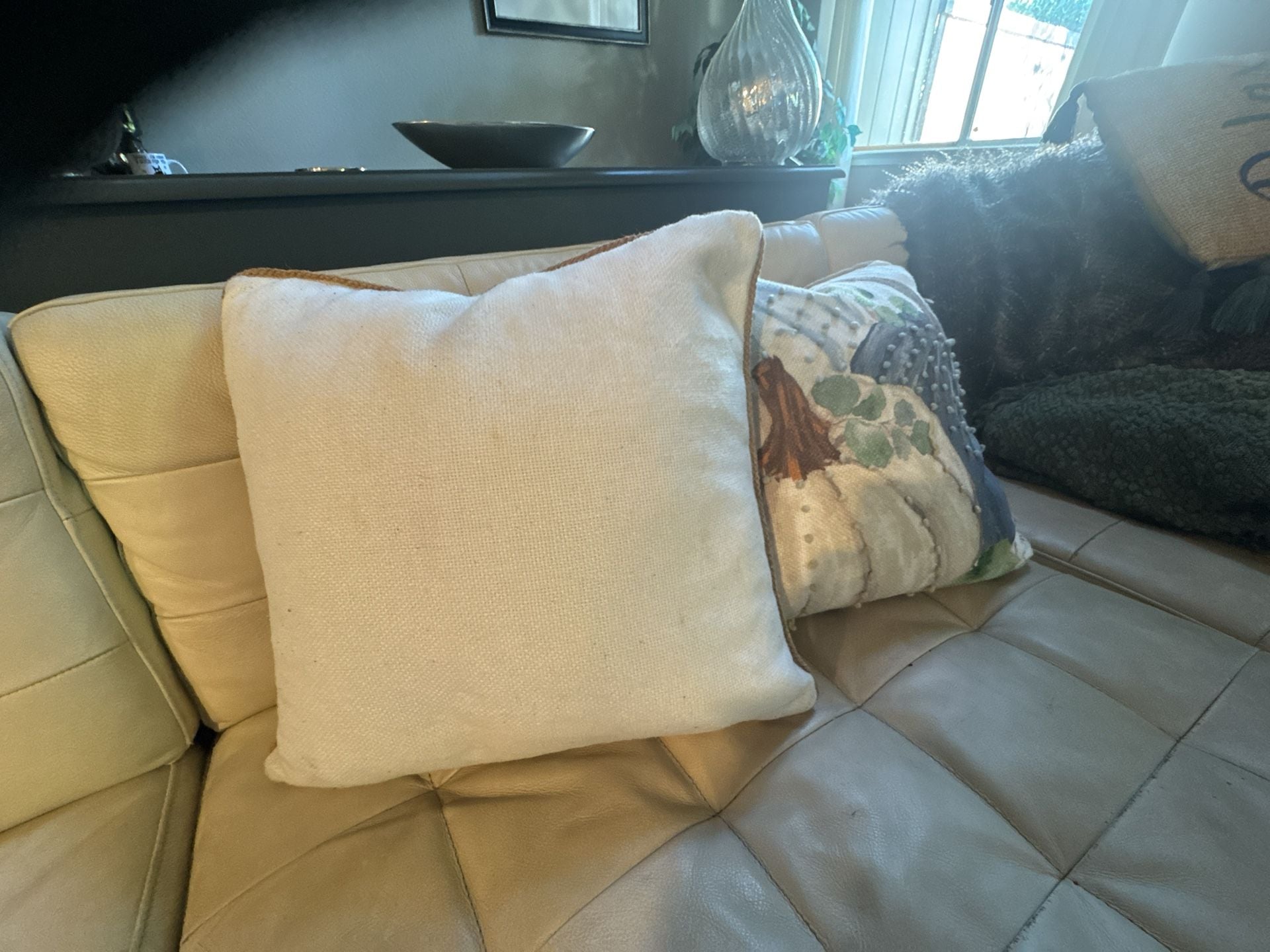Loving Kindness Embroidered Pumpkin Throw Pillows (2) 3