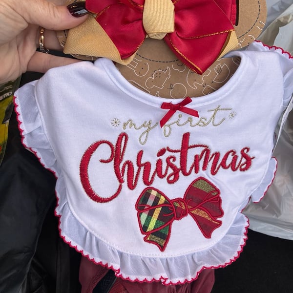 Baby Essentials My First Christmas Headband & Bib Size 0-6M