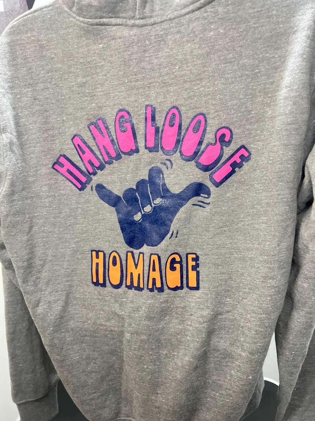 Homage Hang Loose Zip Up Hoodie Grey 6