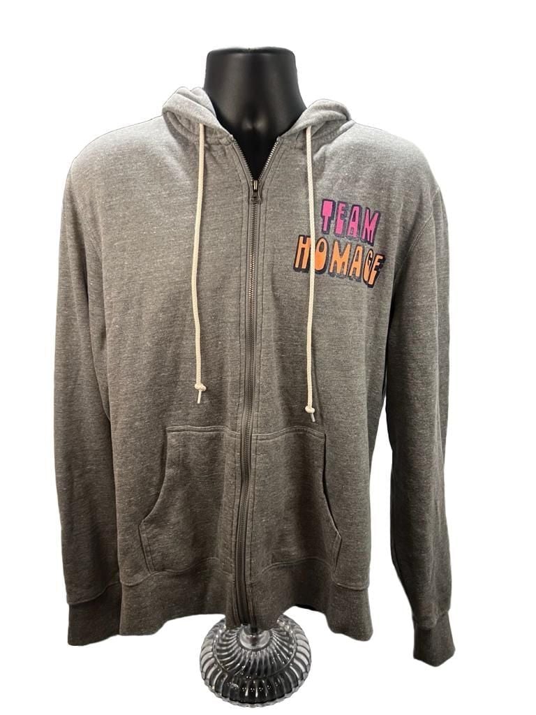 Homage Hang Loose Zip Up Hoodie Grey 2
