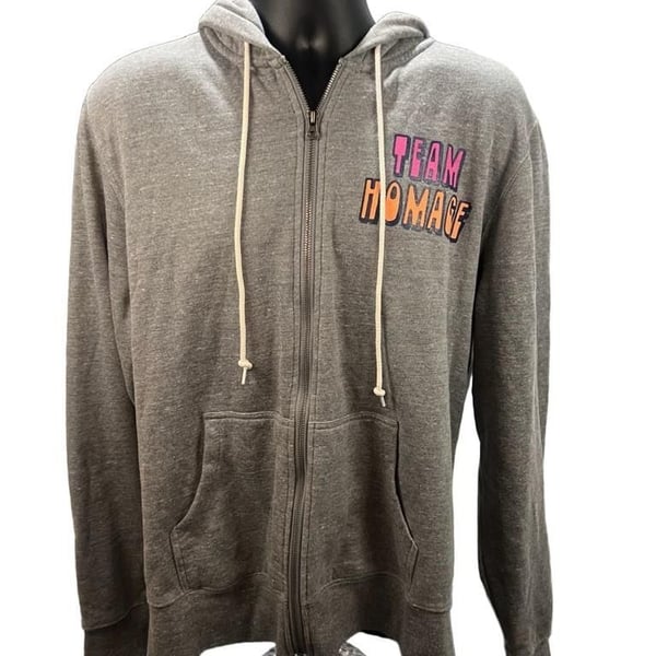 Homage Hang Loose Zip Up Hoodie Grey