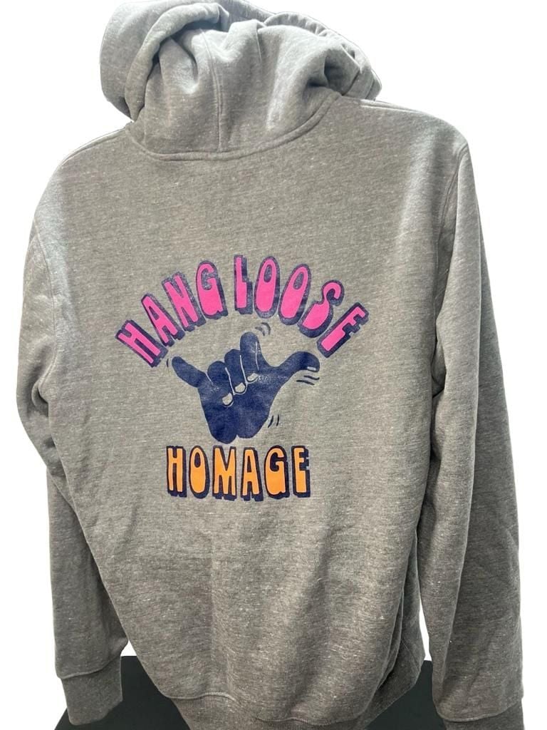 Homage Hang Loose Zip Up Hoodie Grey 7