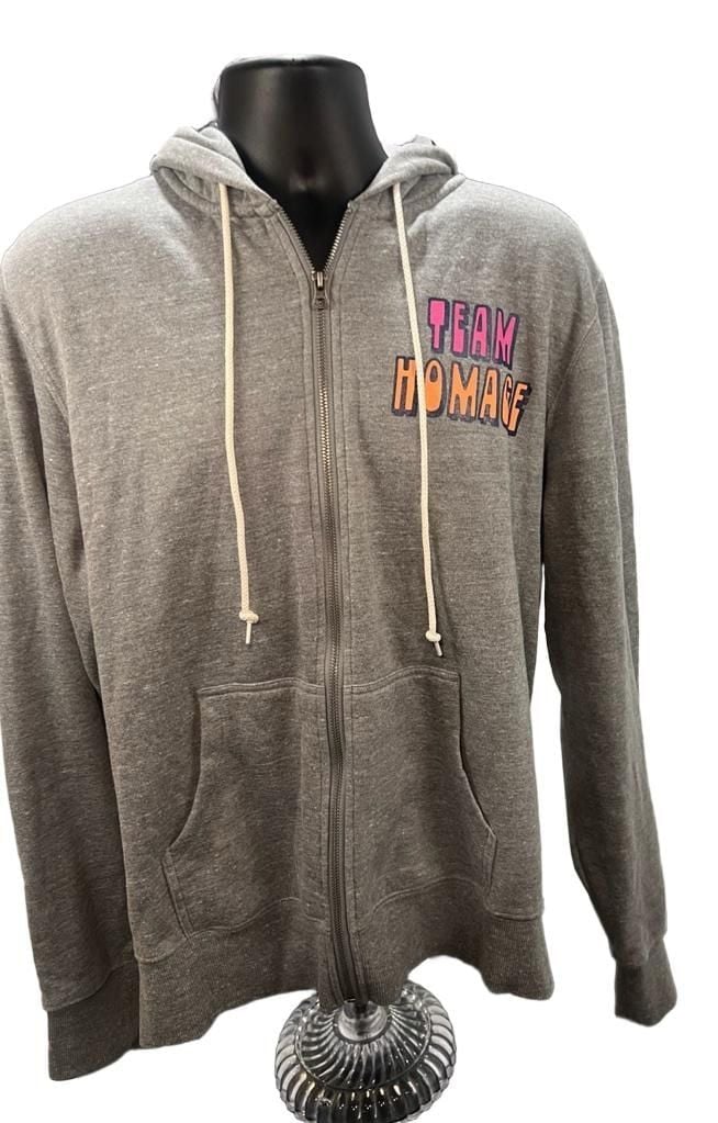 Homage Hang Loose Zip Up Hoodie Grey 3