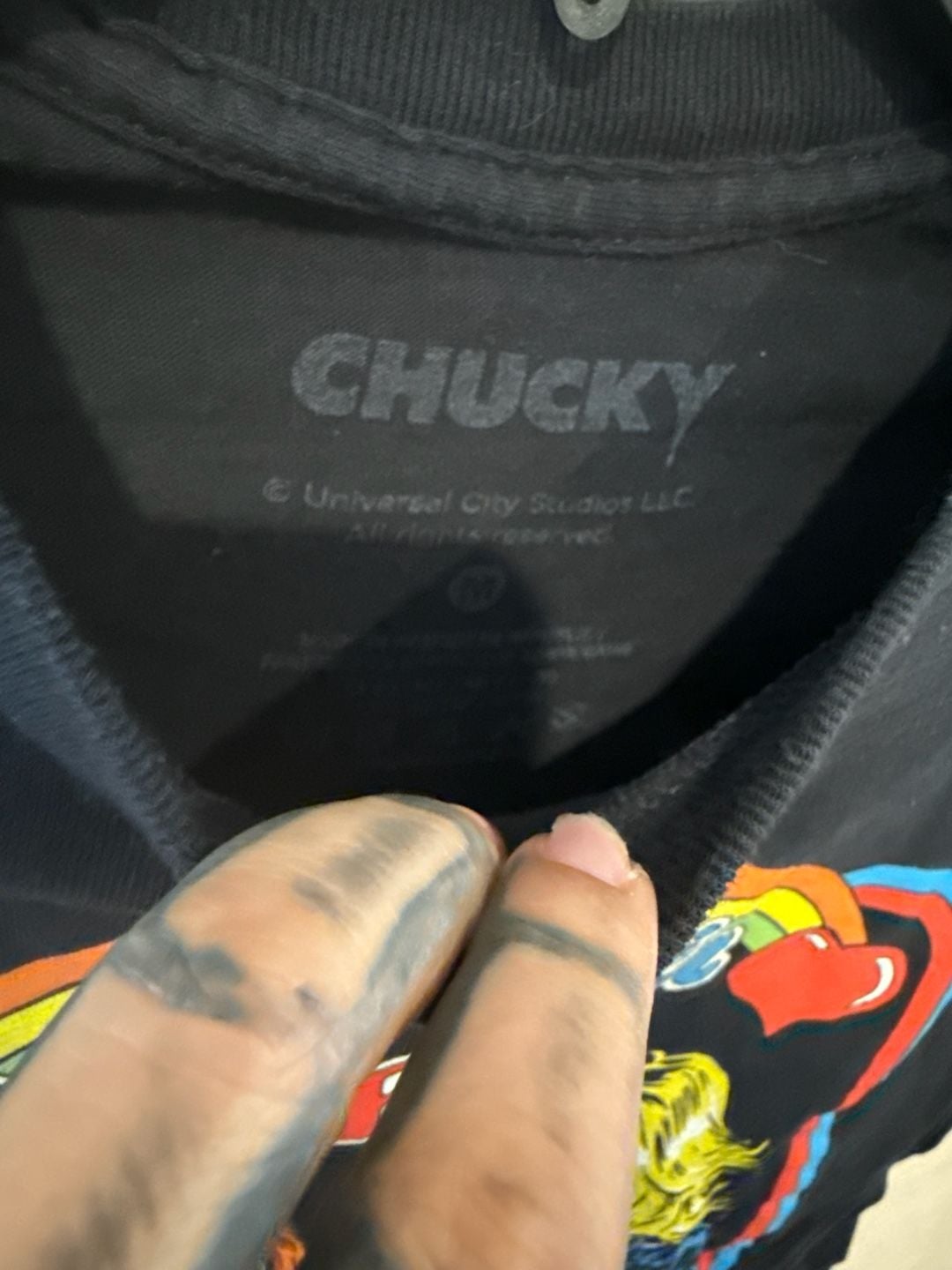 Chucky & Tiffany "See You In Hell" Childs Play T. Shirt Size Large Horror Movie 5