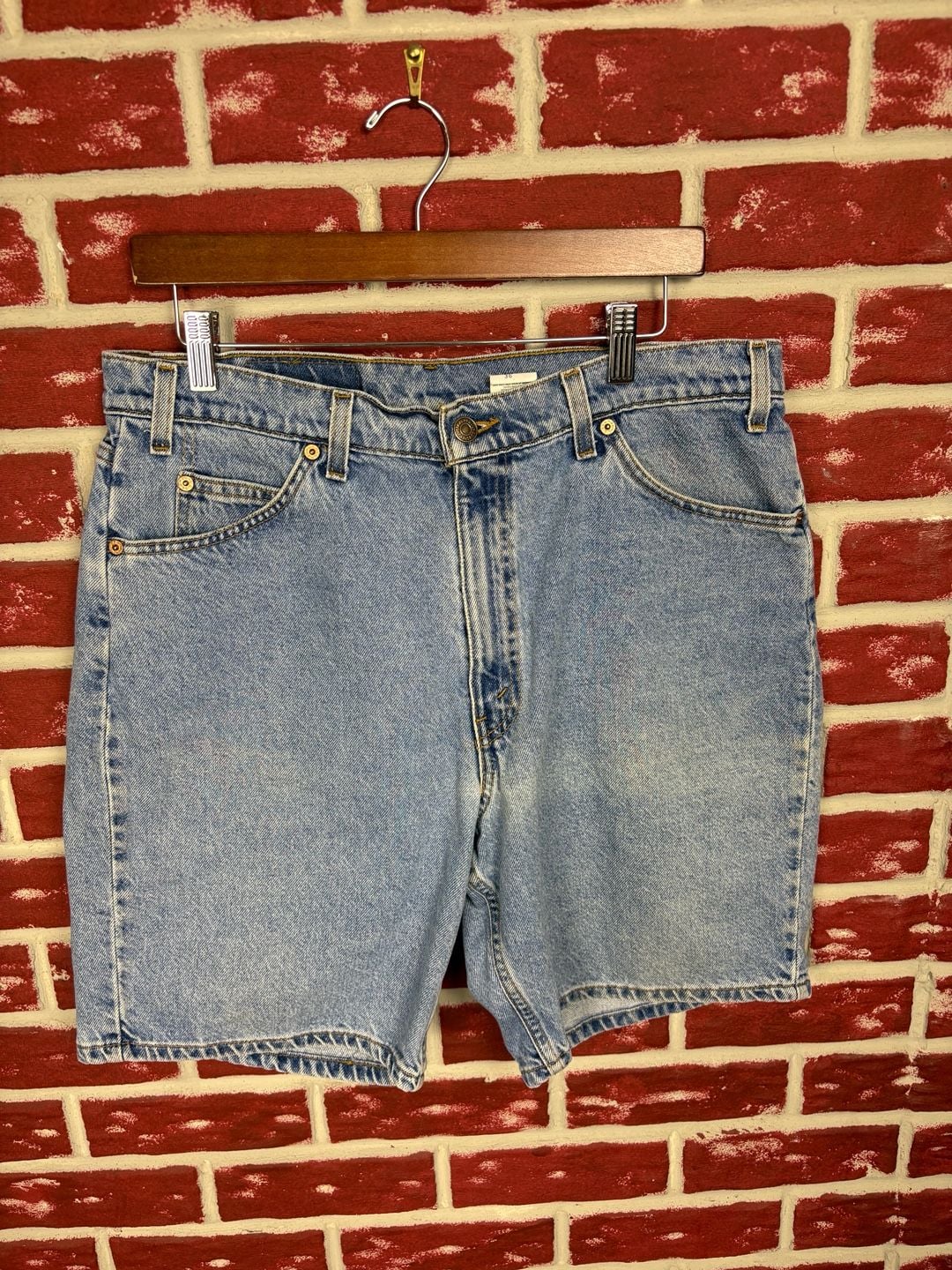 Levi's 550 Relaxed Fit Denim Shorts Size 36 Blue orange tab Jorts 1996 3