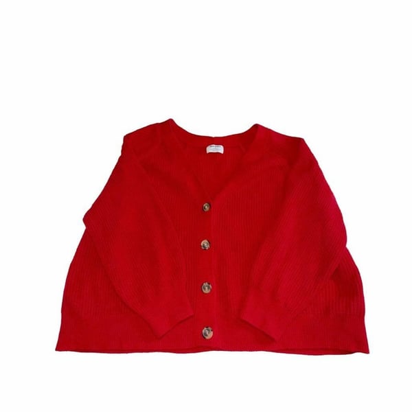 Old Navy Red Chunky V-neck Sweater Cardigan 3XL Cozy Grandpa Core
