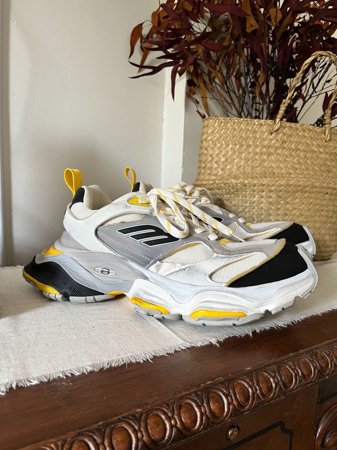 Balenciaga Cargo Sneakers in grey and yellow 2