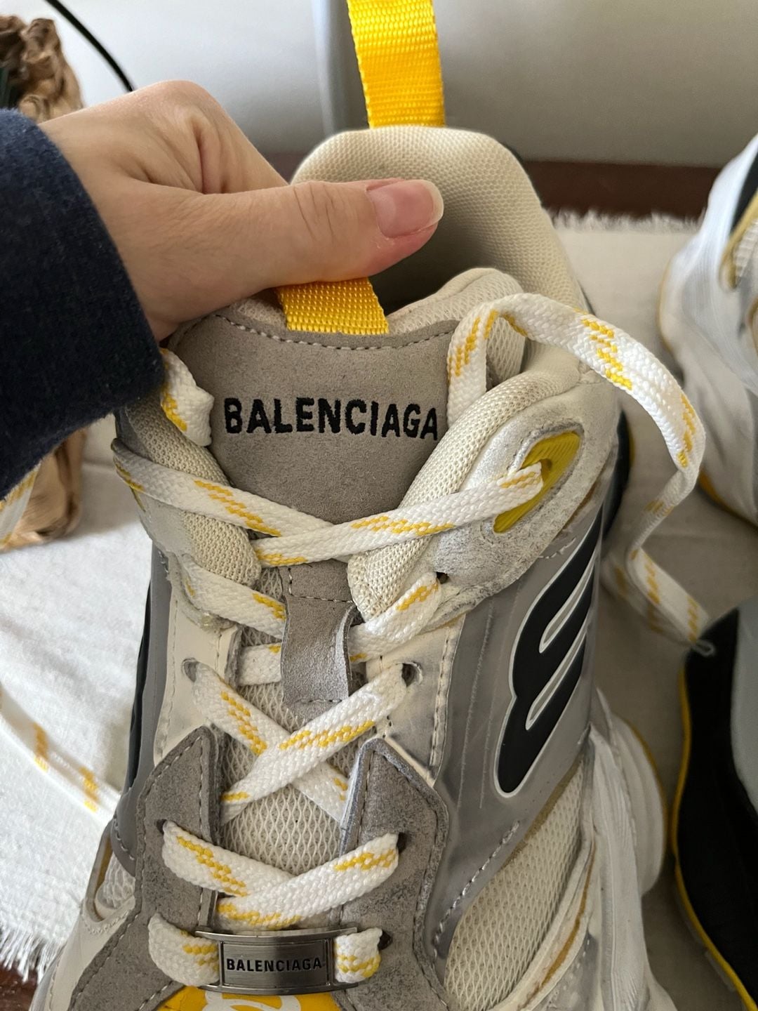 Balenciaga Cargo Sneakers in grey and yellow 8