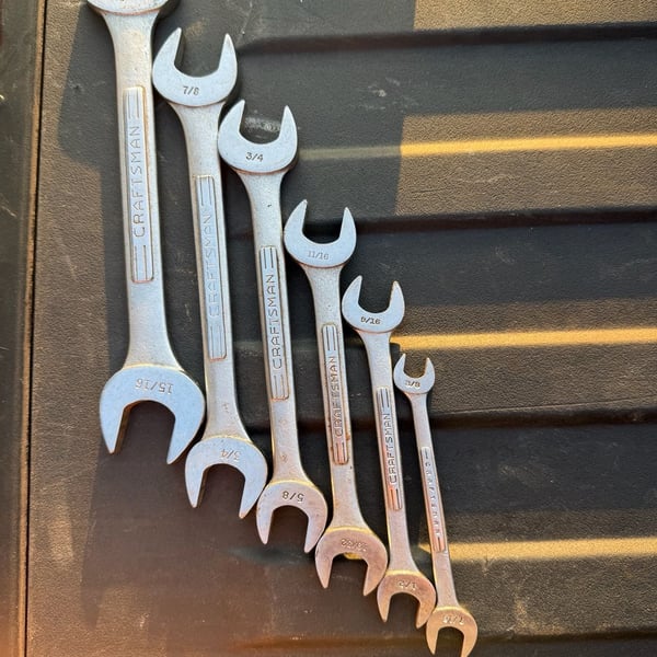 Craftsman Double Open End Wrench Set 7-Piece V-Series USA