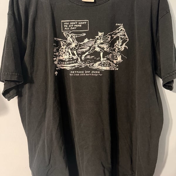 Gildan Black Creek 2008 Merit Badge Fair T-Shirt Size L Black Cotton