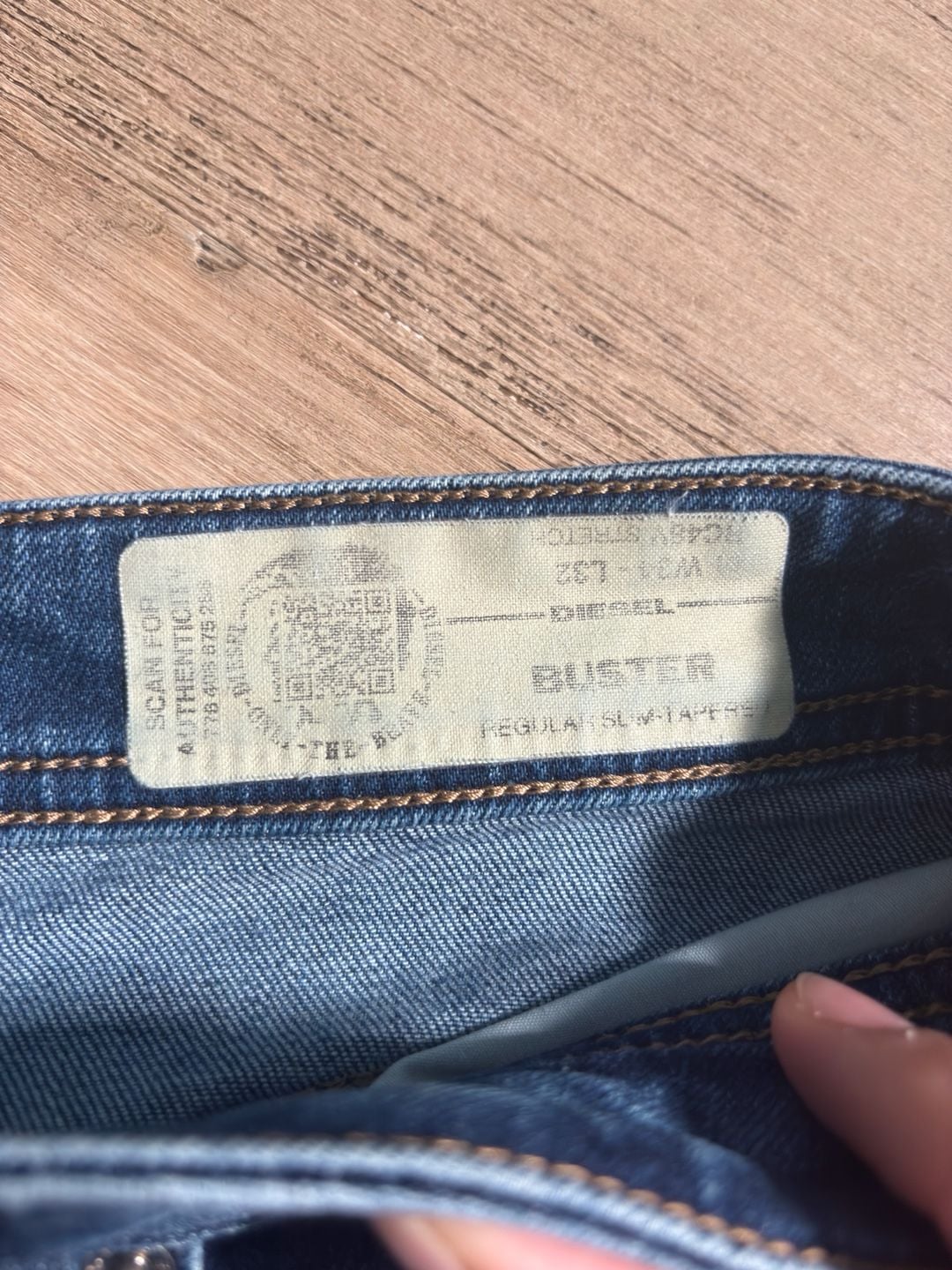 Diesel Buster Jeans Size 34 Blue Regular Slim Tapered Distressed Denim 4