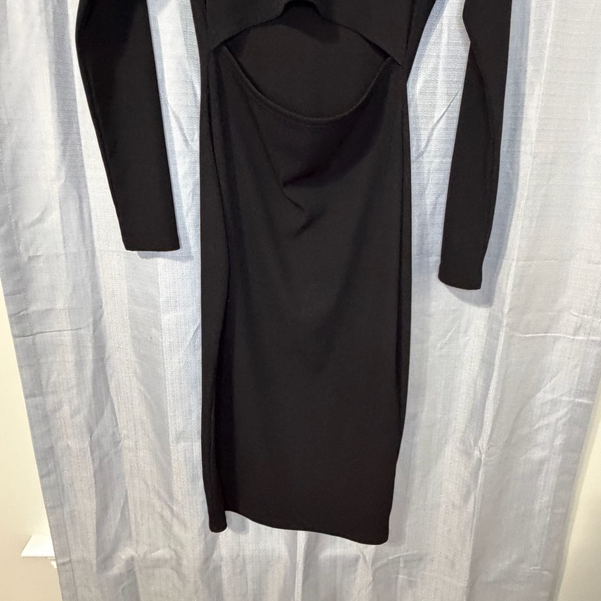 PRETTYGARDEN Cut Out Ribbed Long Sleeve Midi Dress Black 5