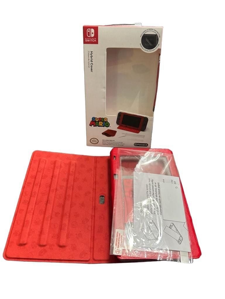 PowerA Super Mario Hybrid Flip Case Cover for Nintendo Switch W/ Screen Protector & Cloth 8