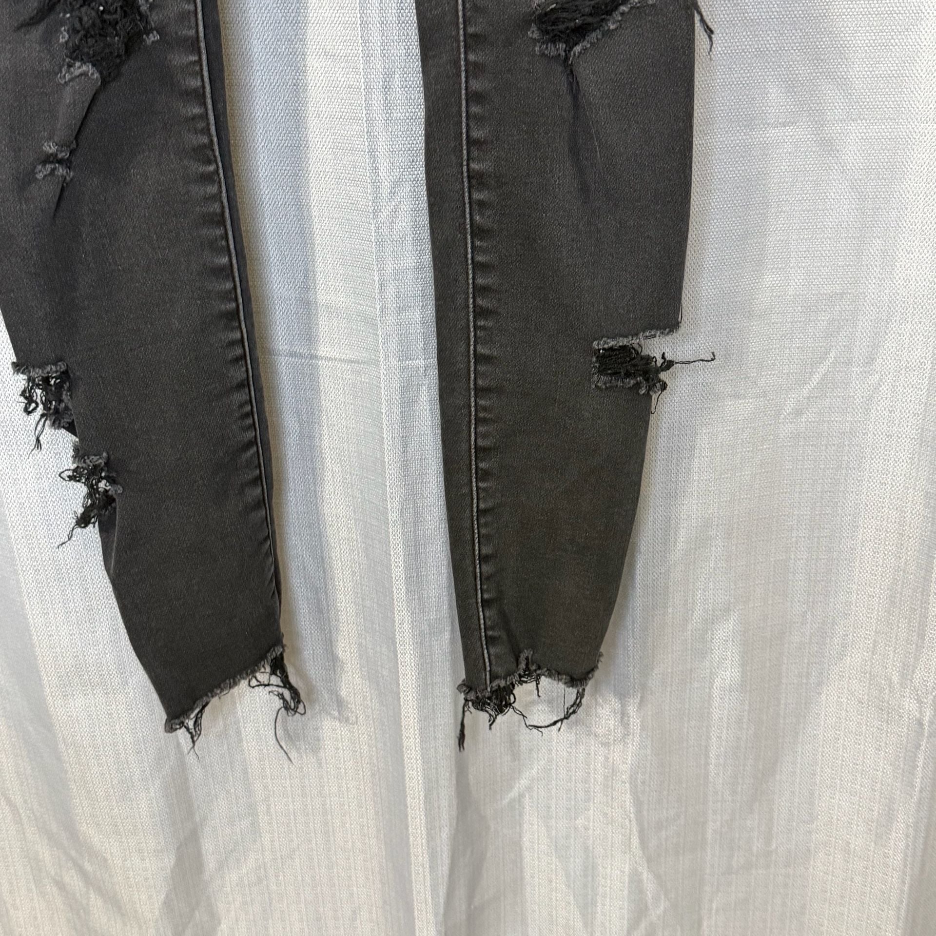 American Eagle Super Stretch Jegging Distressed Black Denim Jeans 5