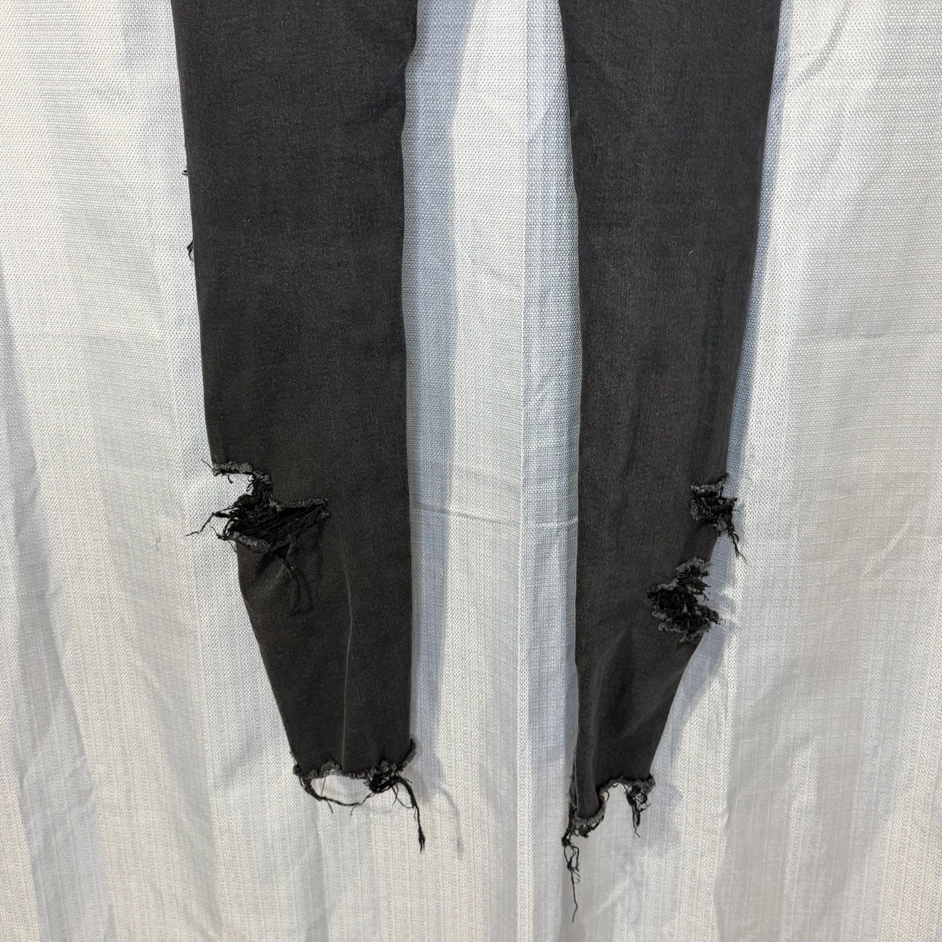 American Eagle Super Stretch Jegging Distressed Black Denim Jeans 12
