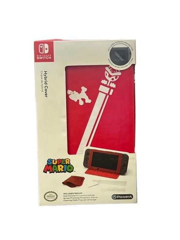 PowerA Super Mario Hybrid Flip Case Cover for Nintendo Switch W/ Screen Protector & Cloth 1