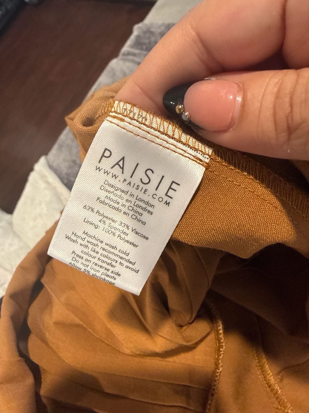 Paisie Tailored Blazer Dress with Pleated Skirt Size 12 Camel 9