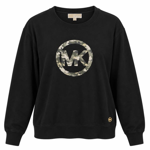 Michael Kors Black Camo Logo Sweatshirt Pullover Crewneck