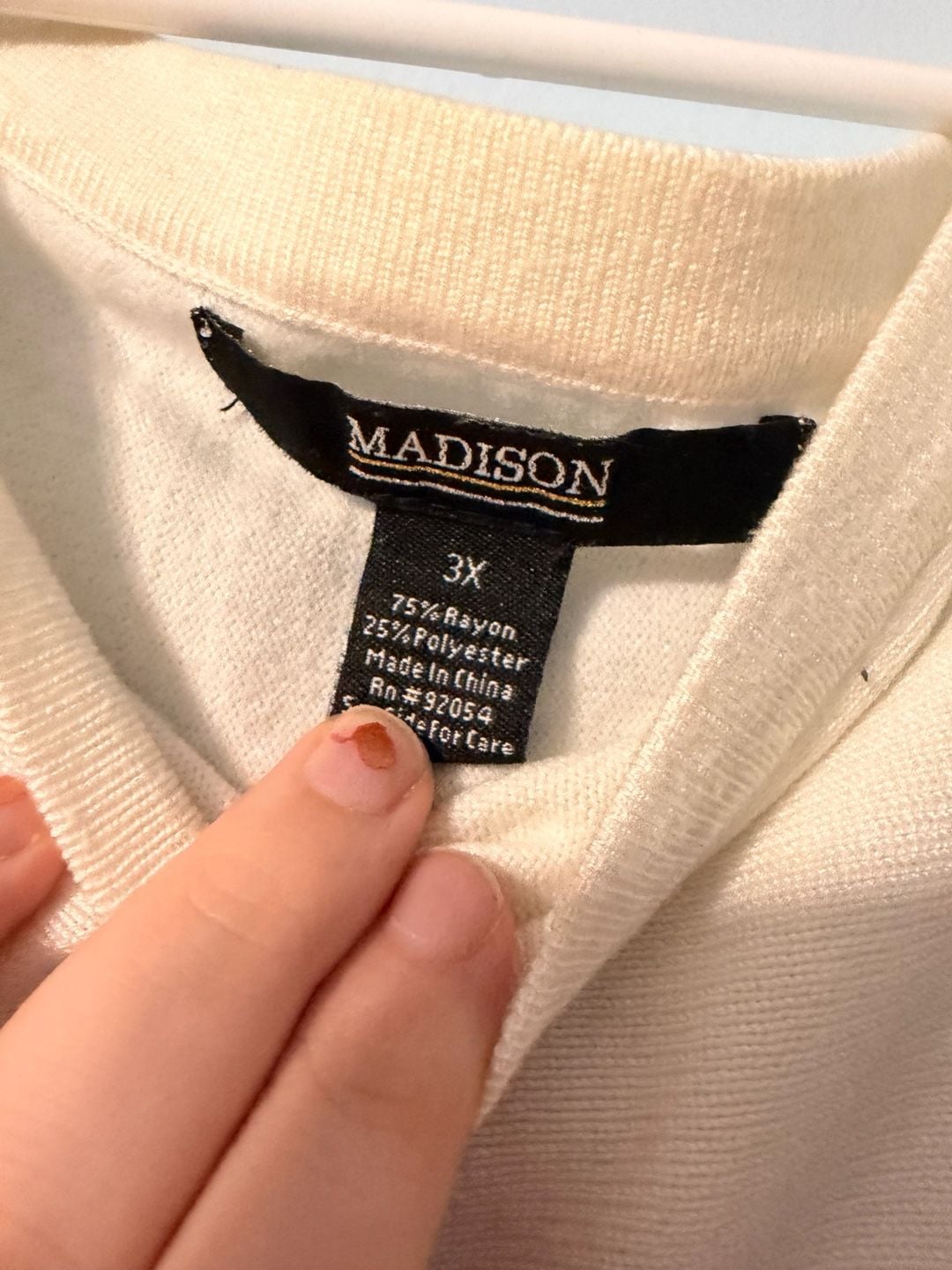 Madison Crewneck Sweater Size 3X White Brown Floral 3