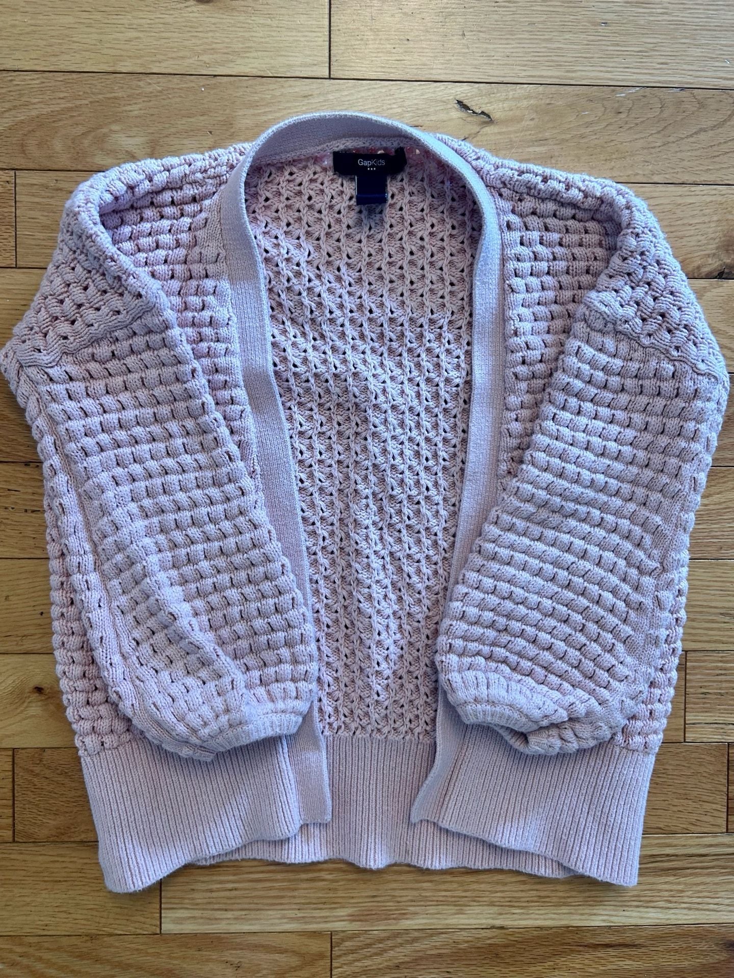 GapKids Cardigan Size XS Pink Open Knit Sweater 2