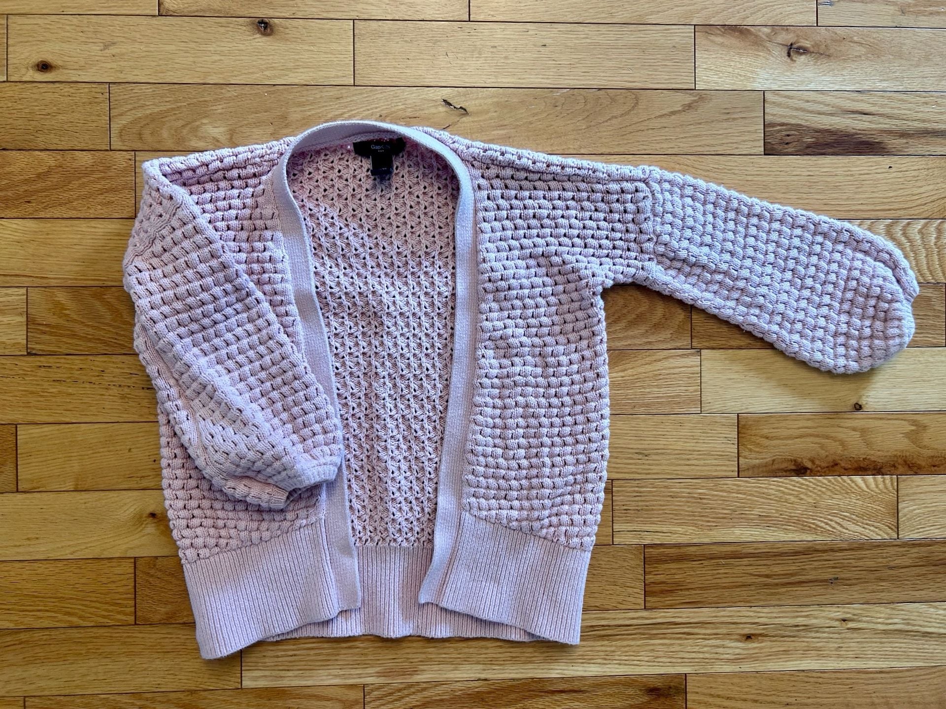 GapKids Cardigan Size XS Pink Open Knit Sweater 3