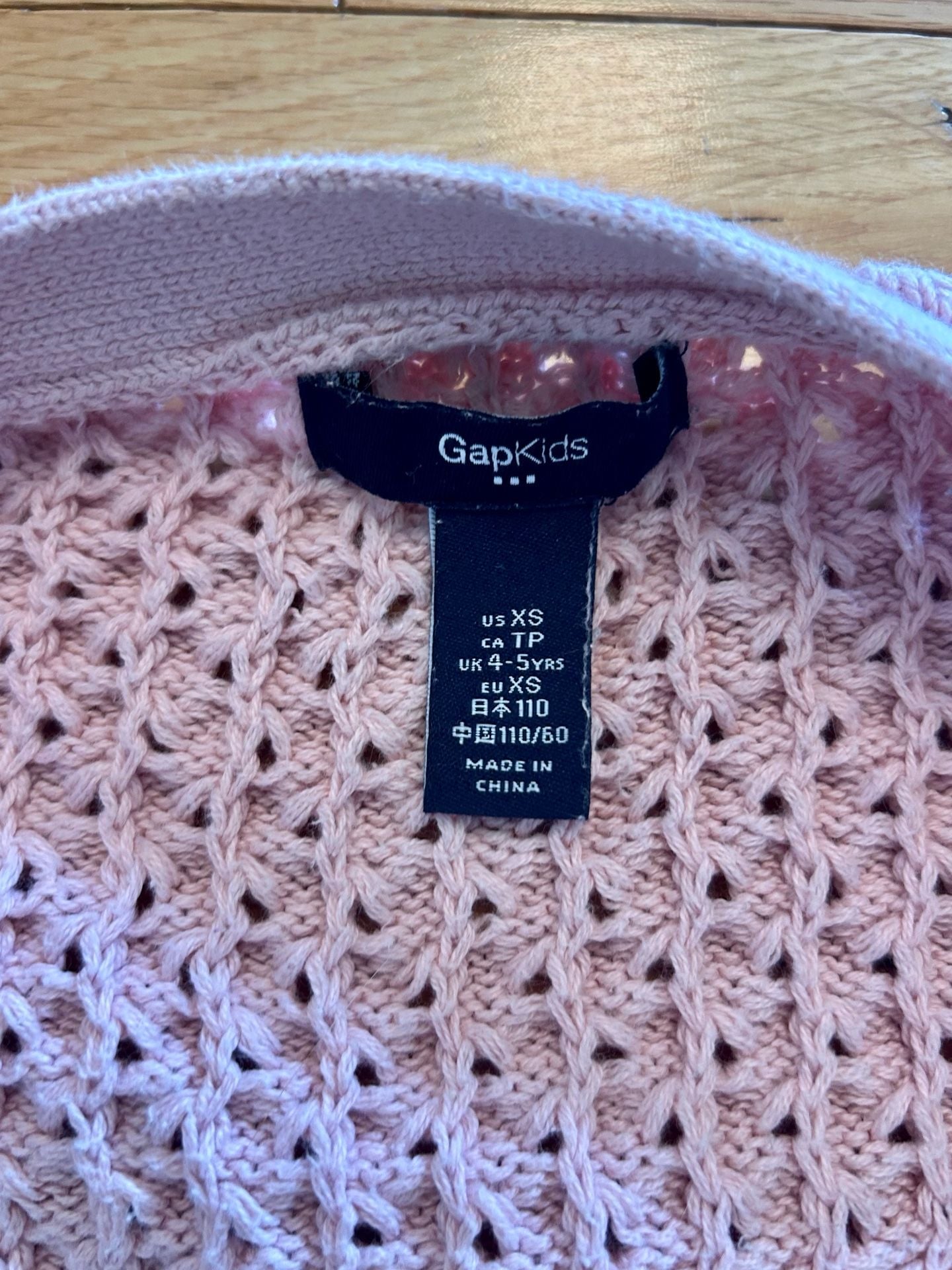 GapKids Cardigan Size XS Pink Open Knit Sweater 4