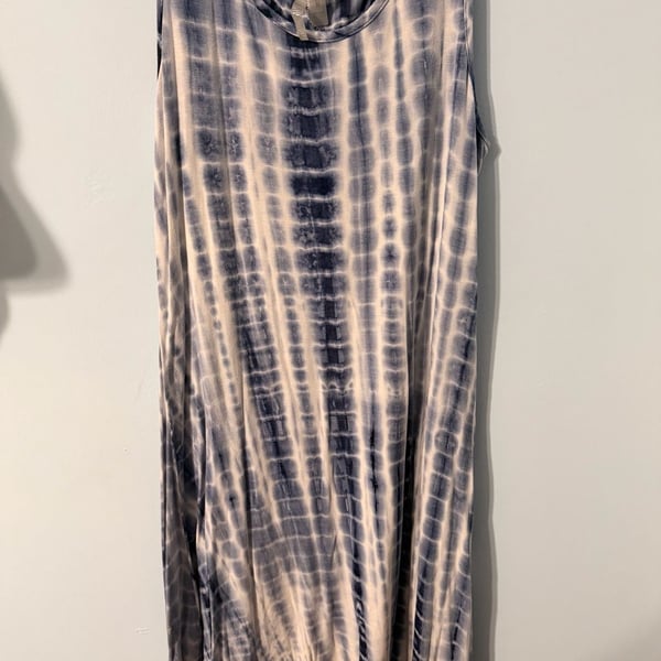 Silverwear Tank Dress Size M Blue Tie Dye Maxi