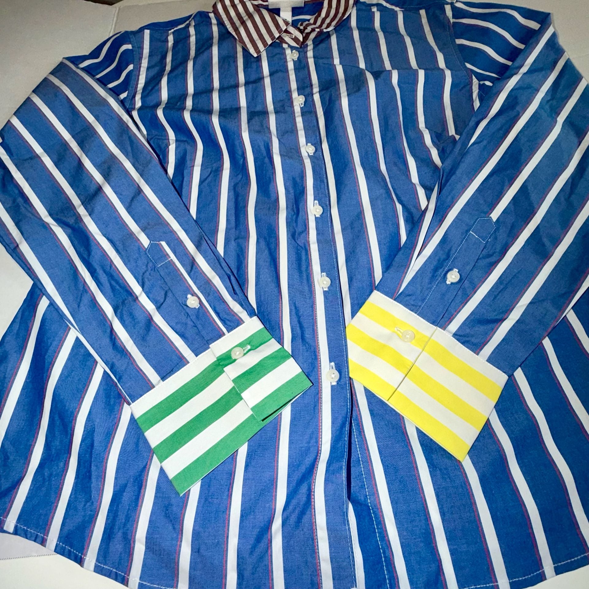 Rosie Assoulin x Target Eclectic Grandpa Striped Poplin Button Down Shirt Size M 6