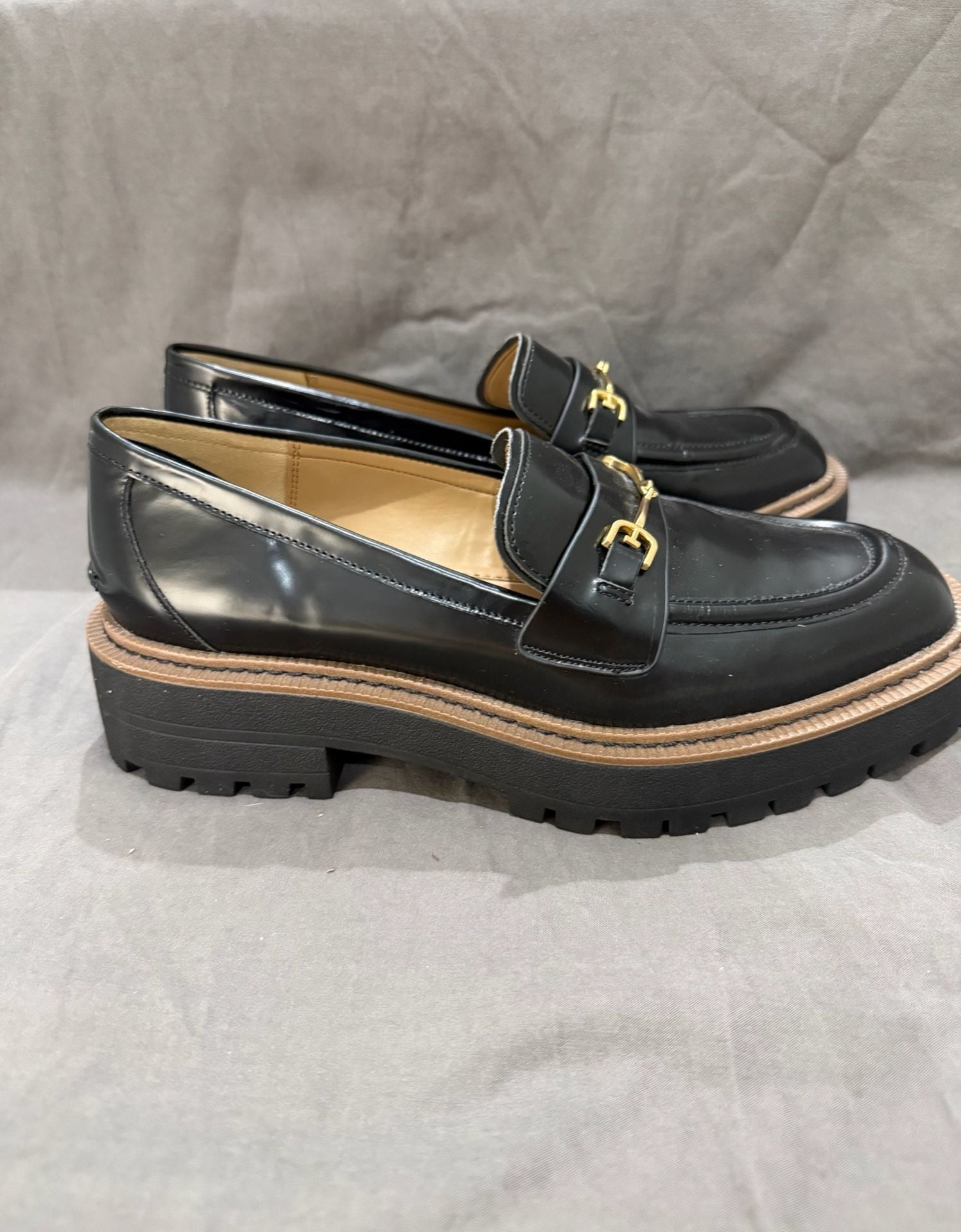 Sam Edelman Laurs Lug Sole Loafers Black Leather 2