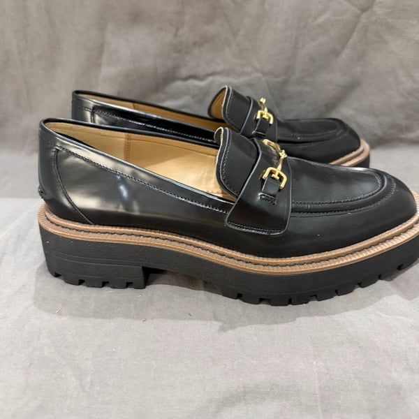 Sam Edelman Laurs Lug Sole Loafers Black Leather