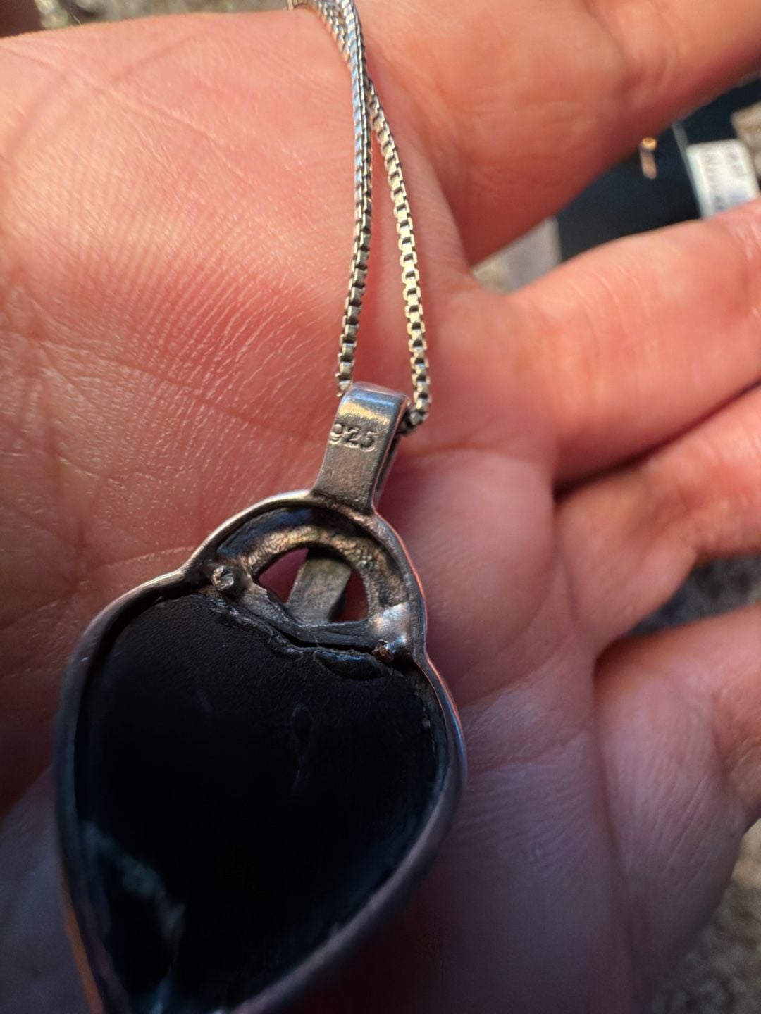 Sterling Silver Marcasite Black Onyx Heart Pendant Necklace 925 3