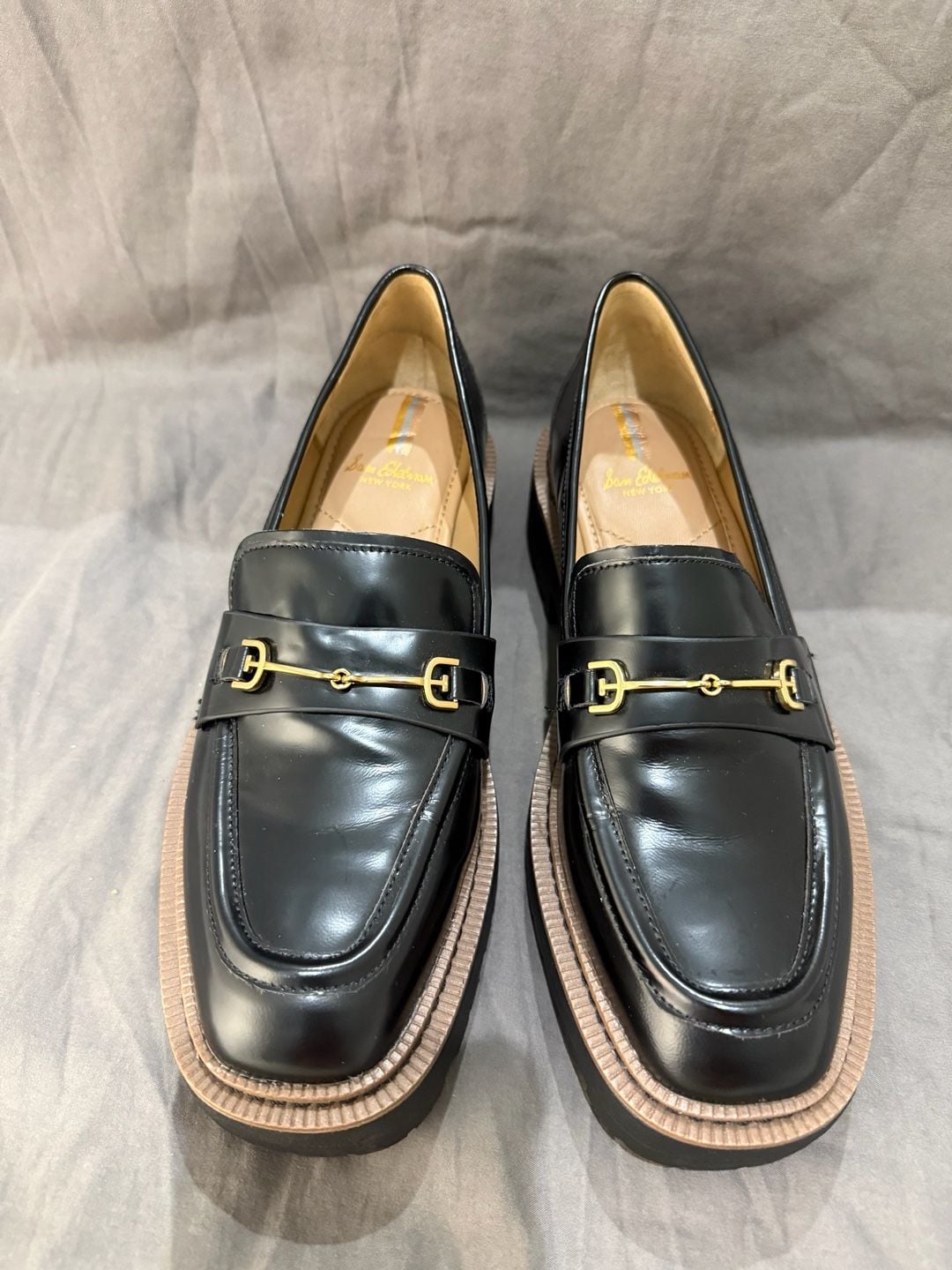 Sam Edelman Laurs Lug Sole Loafers Black Leather 4