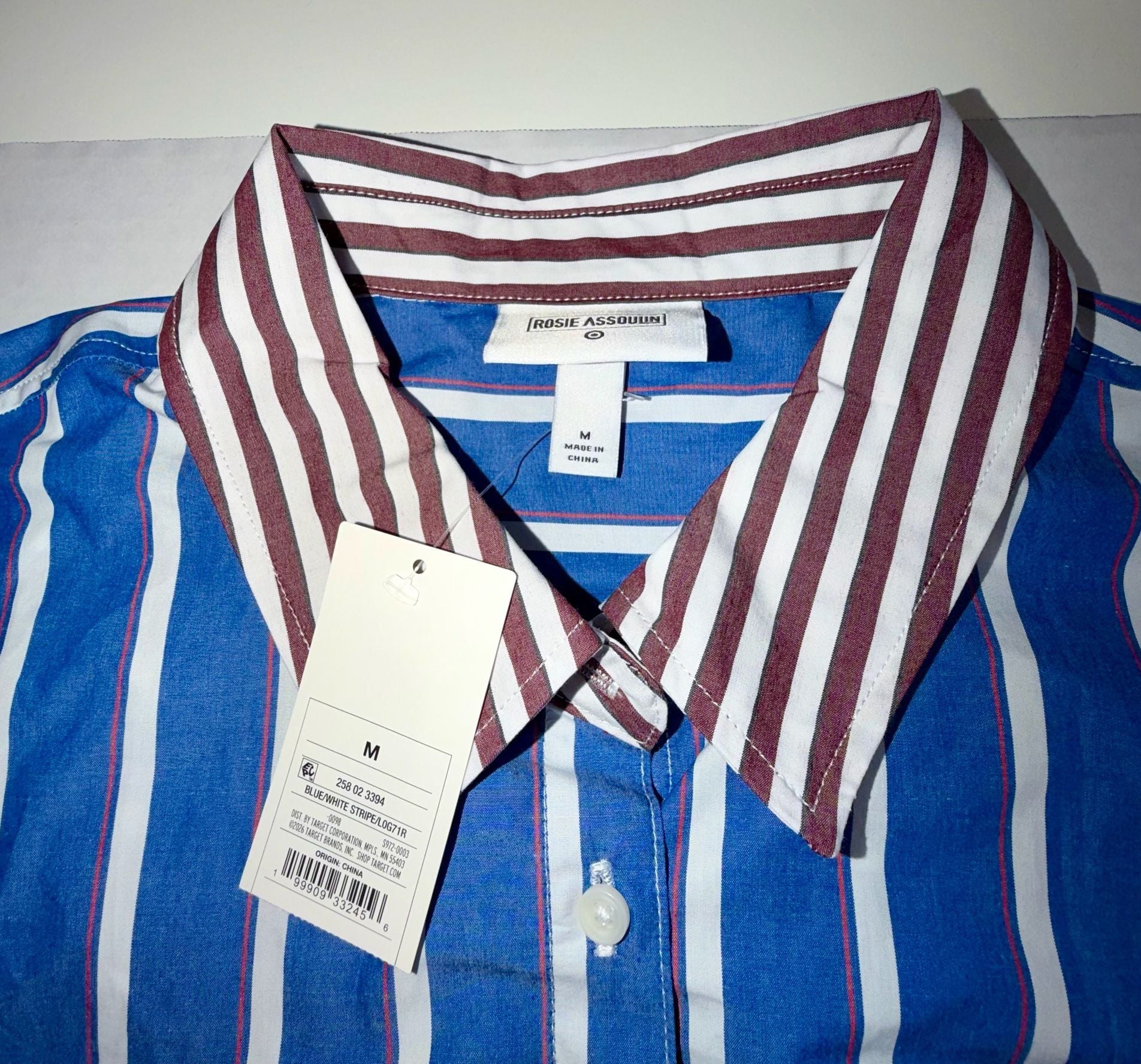Rosie Assoulin x Target Eclectic Grandpa Striped Poplin Button Down Shirt Size M 4