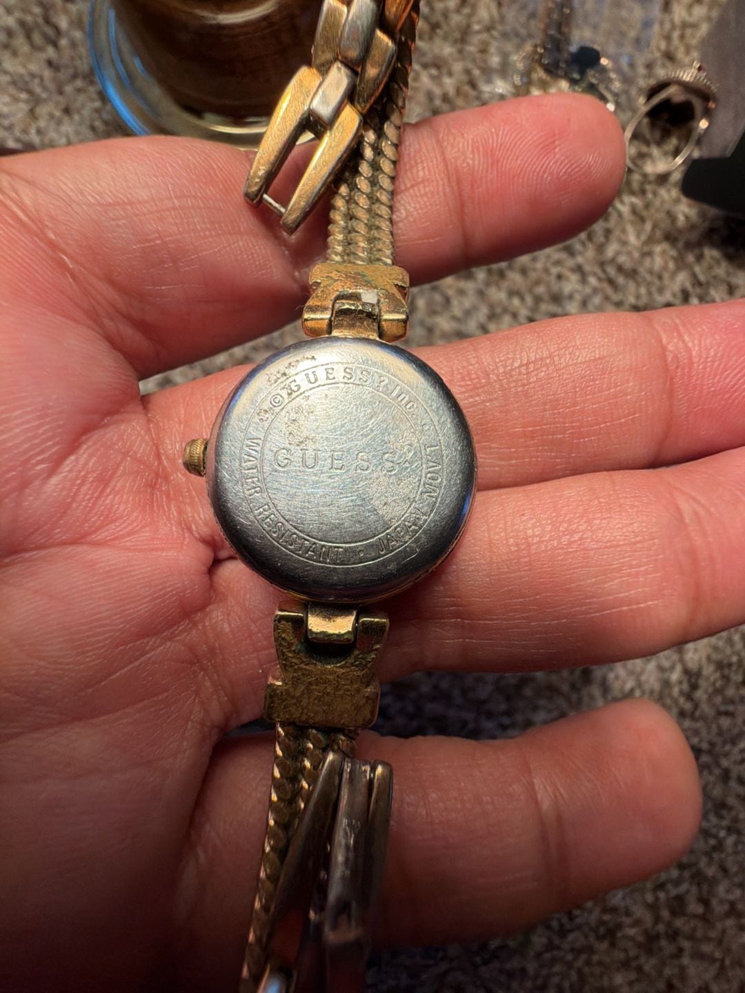 Guess Vintage Gold Tone Bracelet Watch Round Dial 3