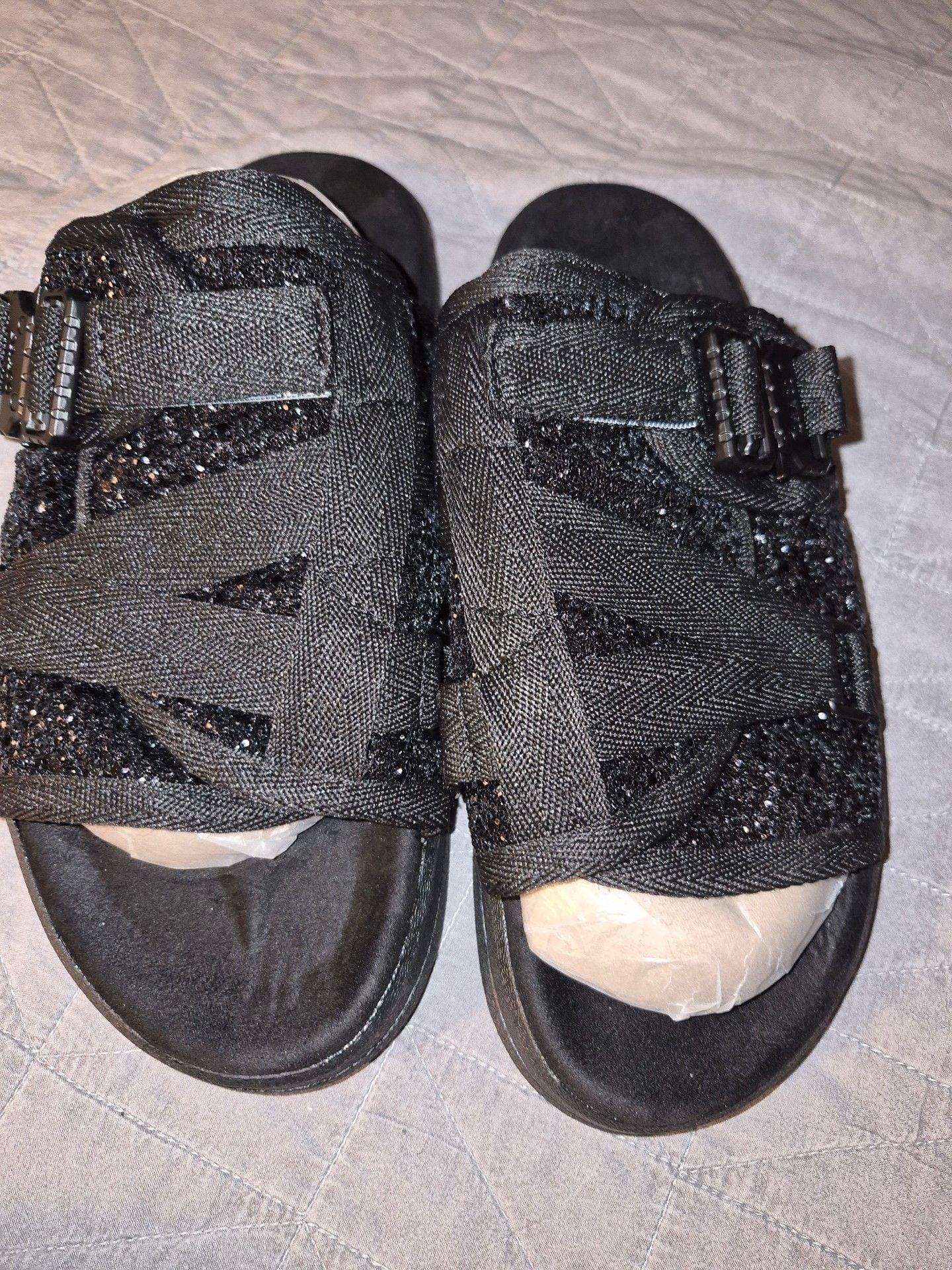 Draco Slides Special Edition Black Sparkle Sandals Size 9 a 10 5