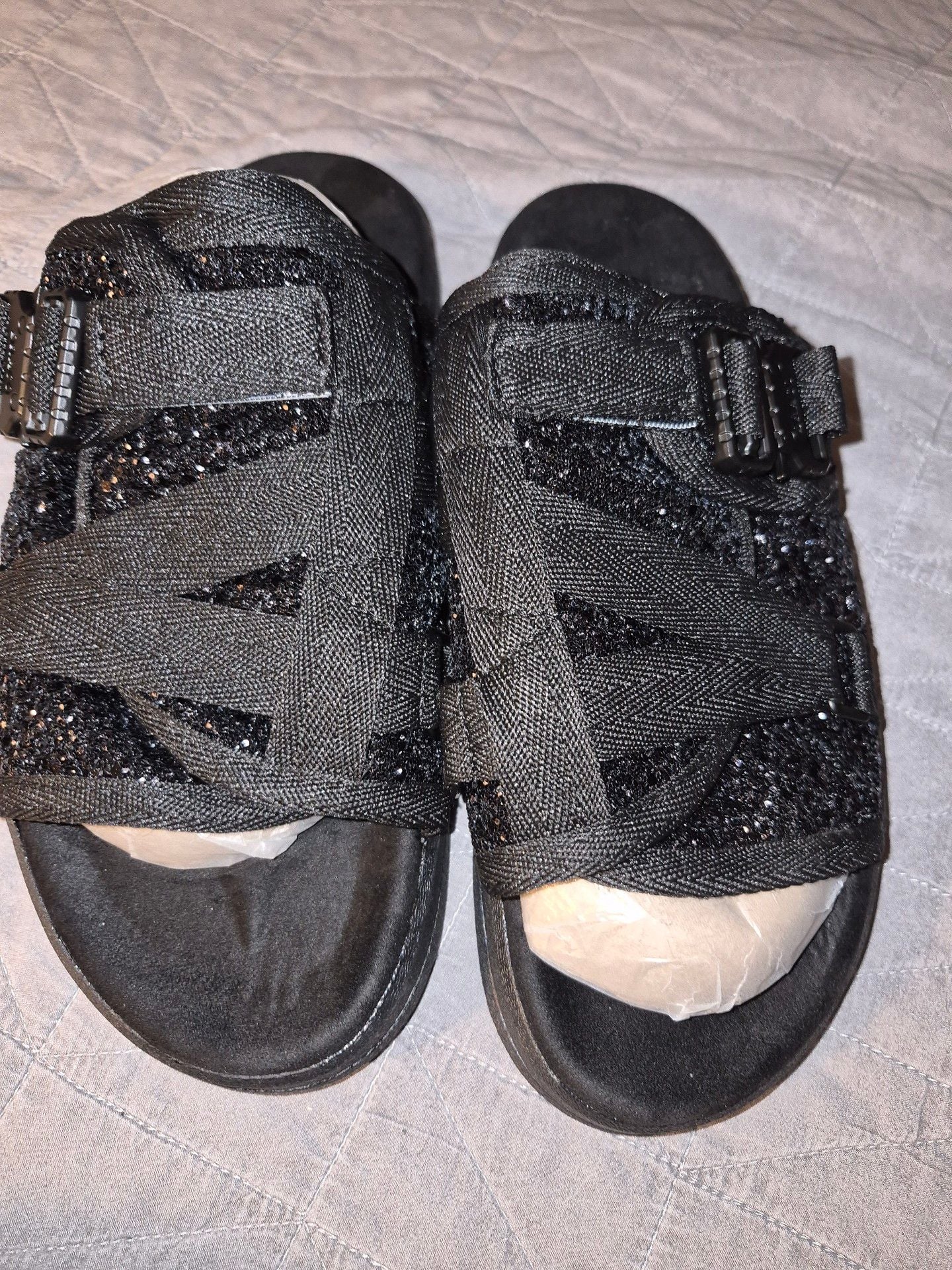 Draco Slides Special Edition Black Sparkle Sandals Size 9 a 10 8