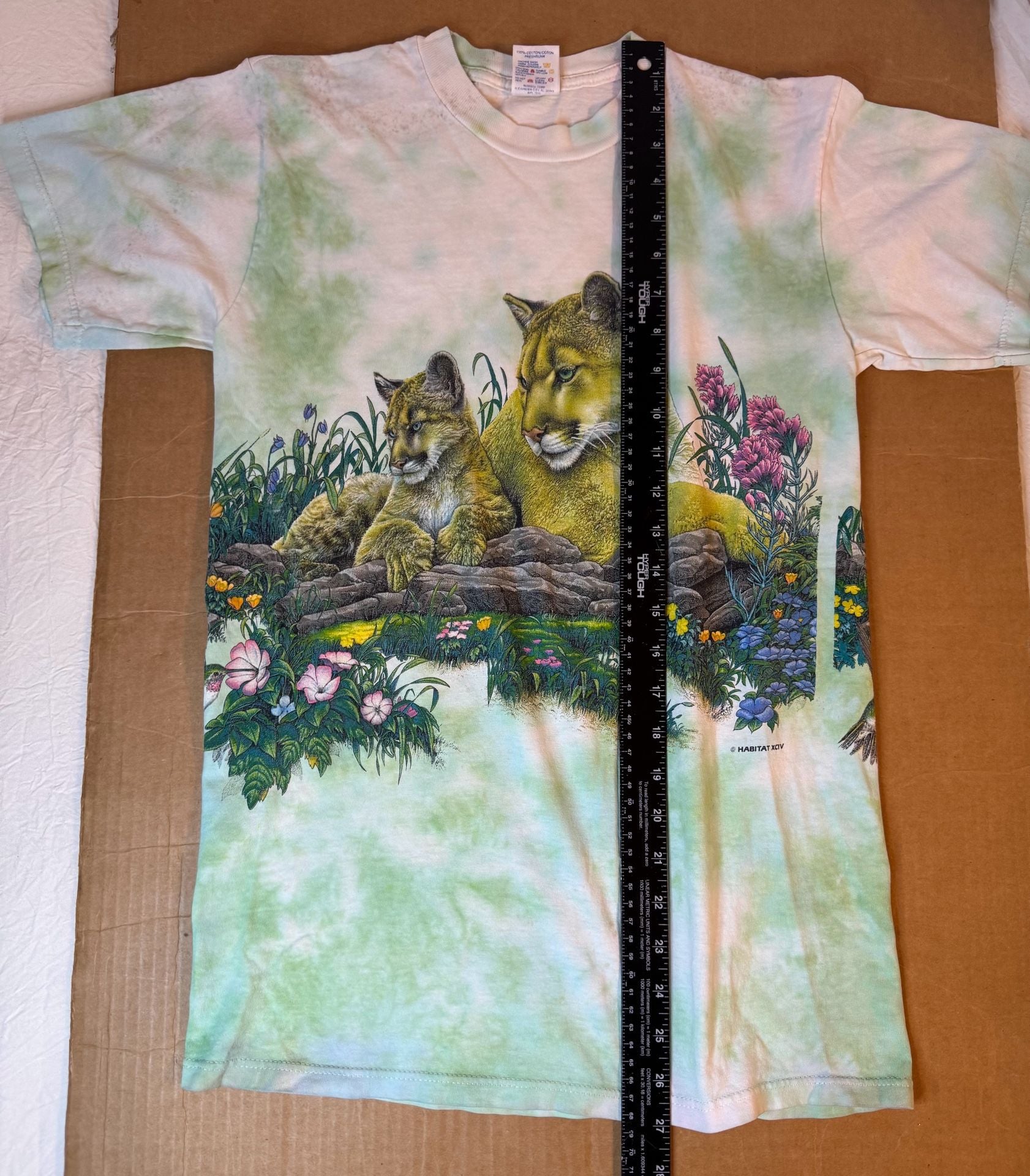 Jerzees Habitat Mountain Lion Cubs Tie Dye T-Shirt Size S 9