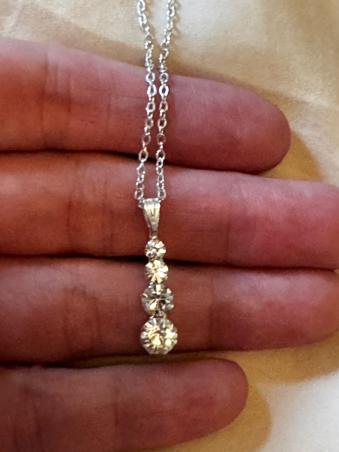 Monet Timeless Collection Graduated Stone Drop Necklace One Size Silver Tone 2