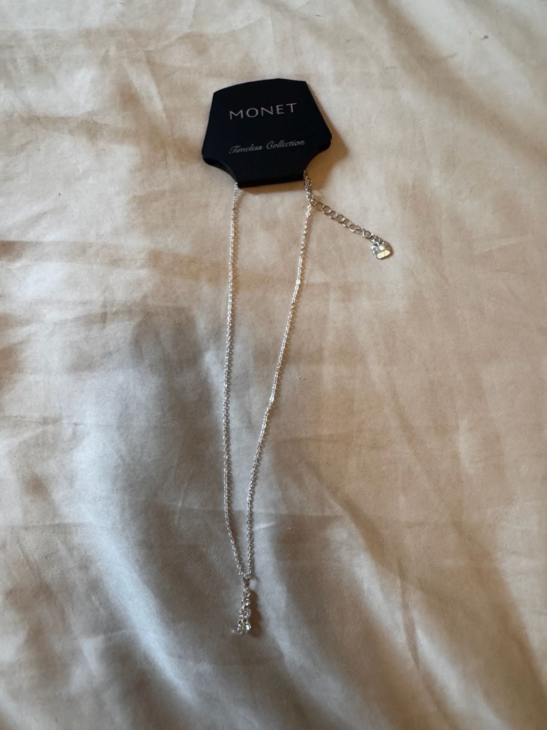 Monet Timeless Collection Graduated Stone Drop Necklace One Size Silver Tone 5
