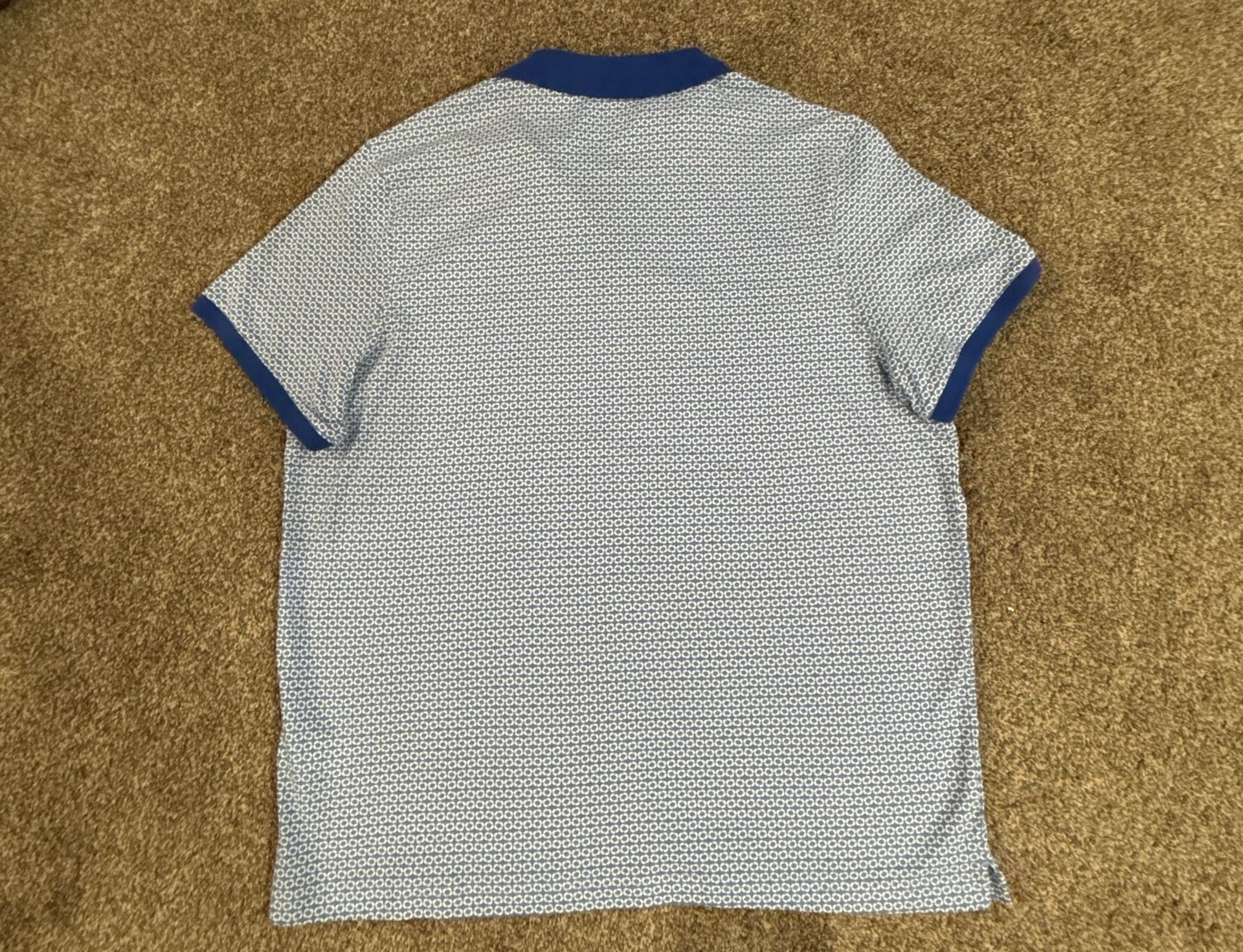 Michael Kors Geometric Polo Size XL Blue White Short Sleeve Shirt 9