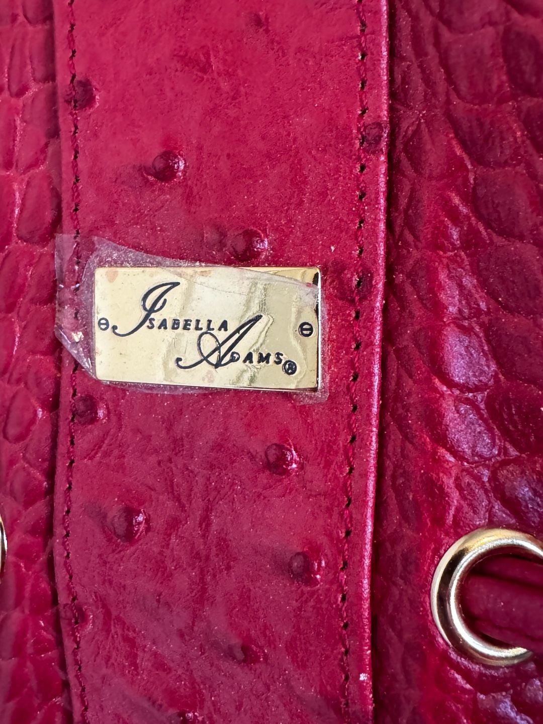 ISABELLA ADAMS RED GENUINE LEATHER HANDBAG/PURSE 13" X 9.5" 4