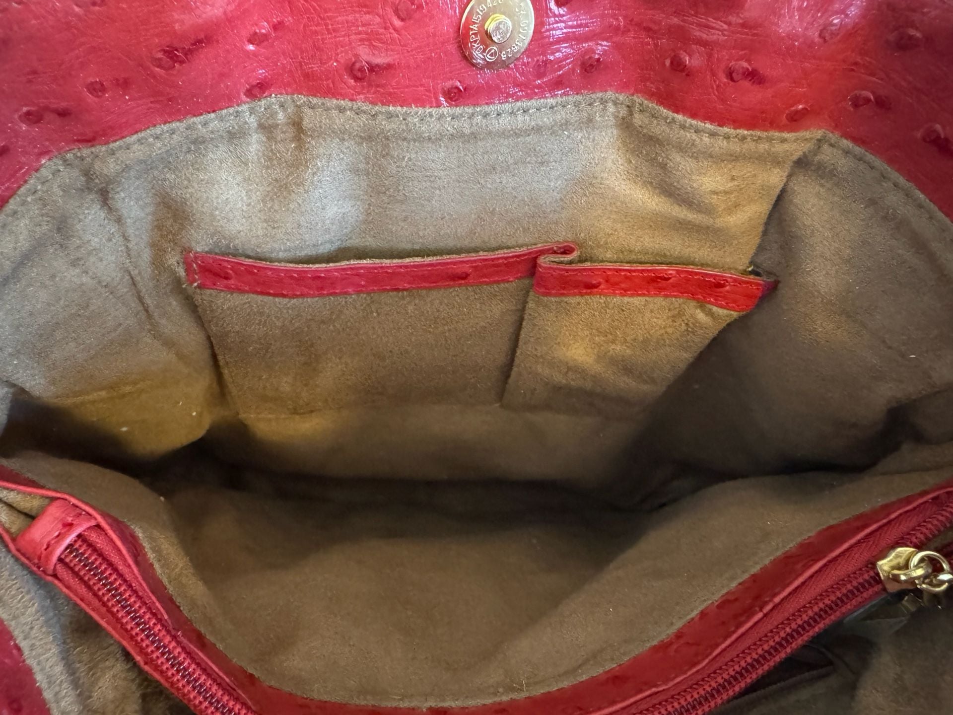 ISABELLA ADAMS RED GENUINE LEATHER HANDBAG/PURSE 13" X 9.5" 8