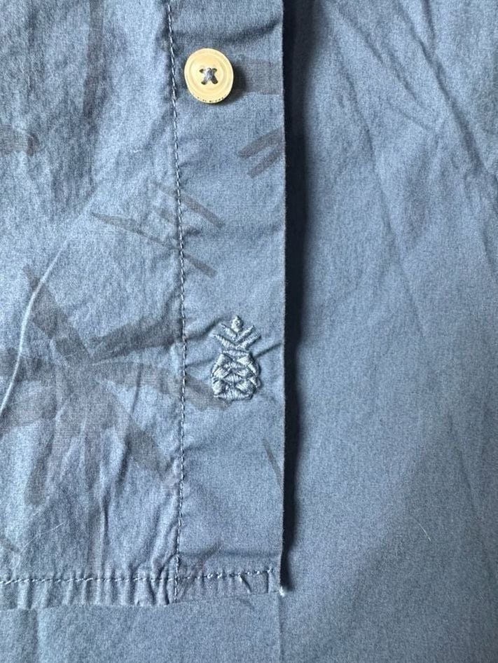 Chubbies Button-Down Shirt Size XL Blue Palm Tree Print Short Sleeve 6