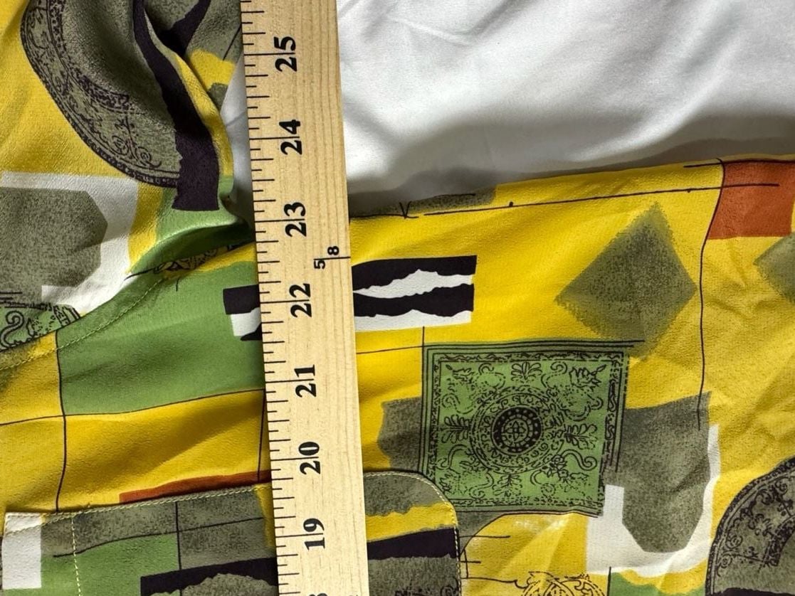 Goouch Vintage Abstract Button Up Shirt Size L Yellow Multi 7